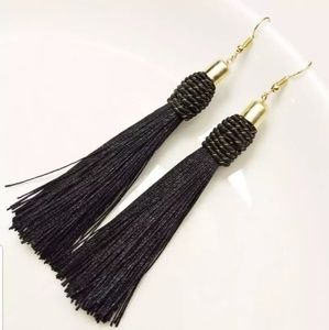 Beautiful Long Tassel Bohemian Earring Black New